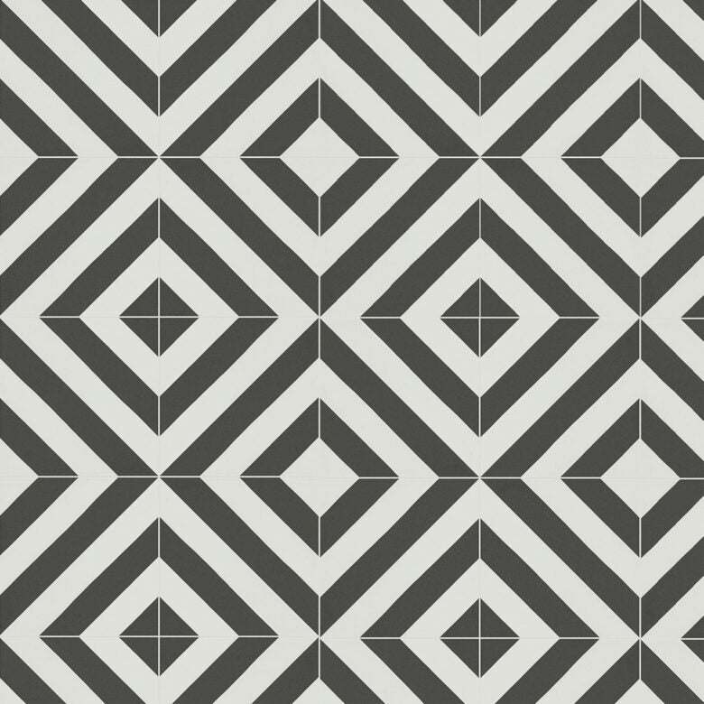 Black and White Pattern Tile laminate flooring swatch