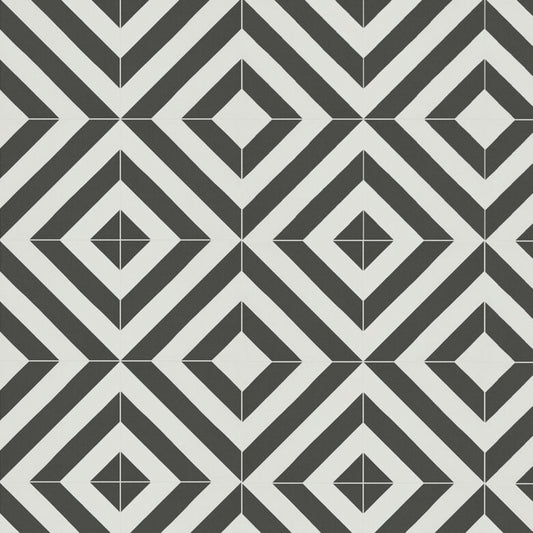 Black and White Pattern Tile laminate flooring swatch